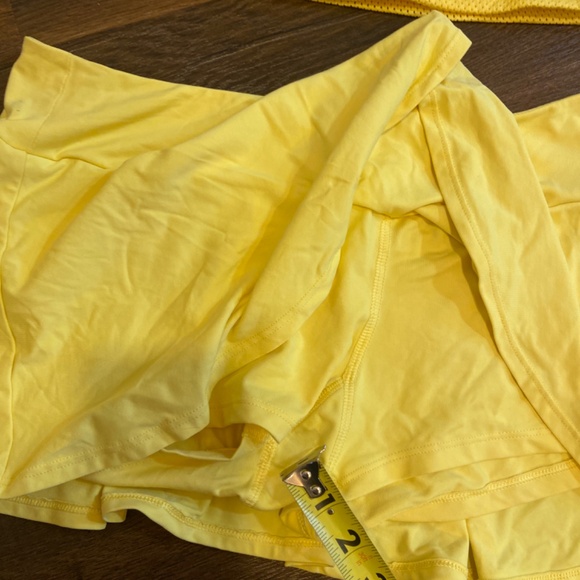 Y2K VICTORIA’S SECRET LEMON YELLOW MINI TENNIS SKIRT SKORT AND TOP SET SZ L & M - Picture 10 of 16